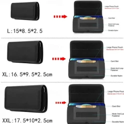 Phone Holster Case Nylon Cell Phone Belt Clip 4.7-6.8inch Pouch Carrying Case Waist Bag