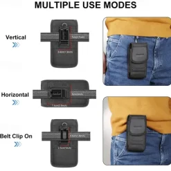 Phone Holster Case Nylon Cell Phone Belt Clip 4.7-6.8inch Pouch Carrying Case Waist Bag