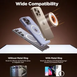 Phone Ring Holder Adjustable Magnetic Removable Phone Holder for Office Desk Kitchen Compatible with iPhone 13 iPhone 12 Phone Accessory