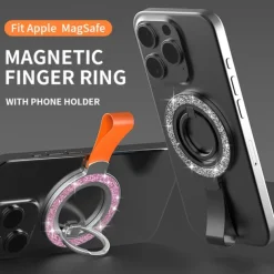 Phone Ring Holder Rotatable Foldable Magnetic Phone Holder for Outdoor Desk Compatible with iPhone 15 14 Plus 13 12 Mini 11 Pro Max X XR XS Max Phone Accessory