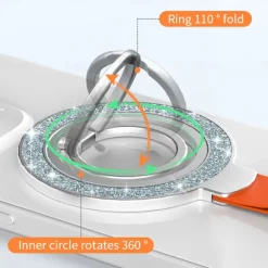 Phone Ring Holder Rotatable Foldable Magnetic Phone Holder for Outdoor Desk Compatible with iPhone 15 14 Plus 13 12 Mini 11 Pro Max X XR XS Max Phone Accessory