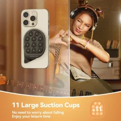 Phone Stand Portable Anti-Slip Suction Cup Phone Holder for Office Desk Selfies / Vlogging / Live Streaming Compatible with All Mobile Phone Phone Accessory