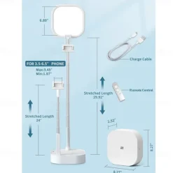 Phone Stand Portable Foldable Adjustable Phone Holder for Outdoor Selfies / Vlogging / Live Streaming Office Compatible with Tablet All Mobile Phone Phone Accessory