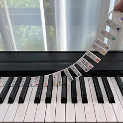 Piano Notes Guide For Beginner Removable Piano Keyboard Note Labels For Learning 88-Key Full Size Made Of Silicone No Need Stickers Reusable For Kids Student