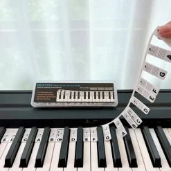 Piano Notes Guide For Beginner Removable Piano Keyboard Note Labels For Learning 88-Key Full Size Made Of Silicone No Need Stickers Reusable For Kids Student
