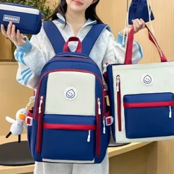 4-Piece Kids' School Backpack Set with Lunch Bag, Pencil Case & Drawstring Pouch – Durable Waterproof Bookbag for Boys and Girls