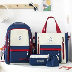 4-Piece Kids' School Backpack Set with Lunch Bag, Pencil Case & Drawstring Pouch – Durable Waterproof Bookbag for Boys and Girls