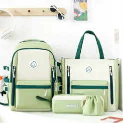 4-Piece Kids' School Backpack Set with Lunch Bag, Pencil Case & Drawstring Pouch – Durable Waterproof Bookbag for Boys and Girls