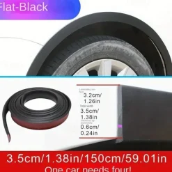 4-piece set of matt PVC wheel arch guards - Scratch and impact protection for the front guard