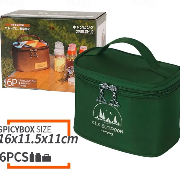 6-Piece Set Travel Spice Kit Spice Containers for Camping Portable Spice Kit Camping Salt Pepper Shakers Camping Spice Containers Seasoning Storage with Bag for Home Kitchen Camping BBQ Traveling
