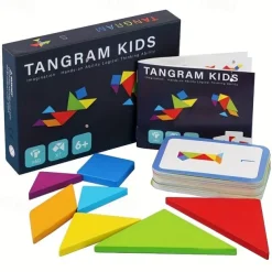 60-Piece Wooden Educational Jigsaw Puzzle Game for Kids Learning Geometry Mathematics and More - Perfect Halloween and Christmas Gift