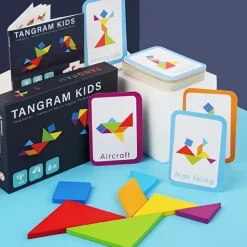 60-Piece Wooden Educational Jigsaw Puzzle Game for Kids Learning Geometry Mathematics and More - Perfect Halloween and Christmas Gift