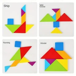 60-Piece Wooden Educational Jigsaw Puzzle Game for Kids Learning Geometry Mathematics and More - Perfect Halloween and Christmas Gift