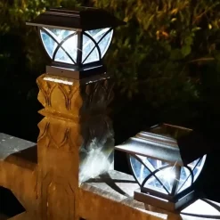 Pillar Lamp Garden Posts Caps Lighting Landscape LED Lights Post Light 110-240V