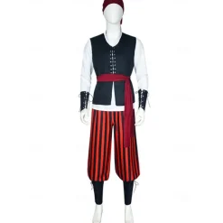 Pirate Halloween Cosplay Costume Cosplay Adults' Men's Carnival Masquerade Party Masquerade Easy Halloween Costumes Dress Up