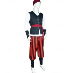 Pirate Halloween Cosplay Costume Cosplay Adults' Men's Carnival Masquerade Party Masquerade Easy Halloween Costumes Dress Up