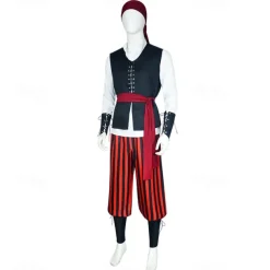 Pirate Halloween Cosplay Costume Cosplay Adults' Men's Carnival Masquerade Party Masquerade Easy Halloween Costumes Dress Up