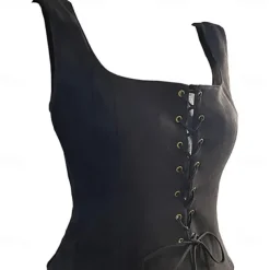 Pirate Viking Retro Vintage Medieval Renaissance Suede Vest Women's Costume Vintage Cosplay LARP Top Halloween