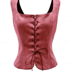 Pirate Viking Retro Vintage Medieval Renaissance Suede Vest Women's Costume Vintage Cosplay LARP Top Halloween
