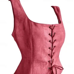 Pirate Viking Retro Vintage Medieval Renaissance Suede Vest Women's Costume Vintage Cosplay LARP Top Halloween