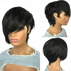 Pixie Cut Wigs with Bangs Short Bob Wig Human Hair for Black Women Pixie Cut Short Wigs No Lace Front Wigs Glueless Full Machine Made Wig