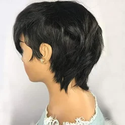 Pixie Cut Wigs with Bangs Short Bob Wig Human Hair for Black Women Pixie Cut Short Wigs No Lace Front Wigs Glueless Full Machine Made Wig