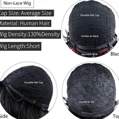 Pixie Layered Wavy Wigs Black with Brown F1B/30 Color Glueless Short Curly Wigs Pixie Cut Wig Human Hair Short Human Hair Wigs for Black Women