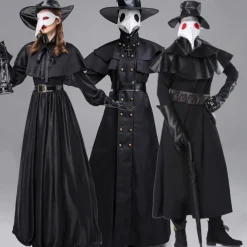 Plague Doctor Halloween Cosplay Costume Masquerade Steampunk Adults' Men's Women's Masquerade Mardi Gras Easy Halloween Costumes Dress Up