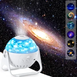 Planetarium Projector Lights Galaxy Projection 7 in 1 with 360 Rotating Nebula Moon Night Lamp Planet Aurora for Baby Bedroom Ceiling Game Room Party Bar