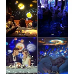 Planetarium Projector Lights Galaxy Projection 7 in 1 with 360 Rotating Nebula Moon Night Lamp Planet Aurora for Baby Bedroom Ceiling Game Room Party Bar