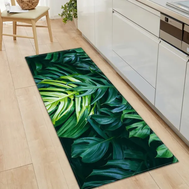 Plant Floral Area Rug Kitchen Mat Non-Slip Oil Proof Floor Mat Livingroom Rug Indoor Outdoor Mat Bedroom Decor Bathroom Mat Entrance Rug Door Mat