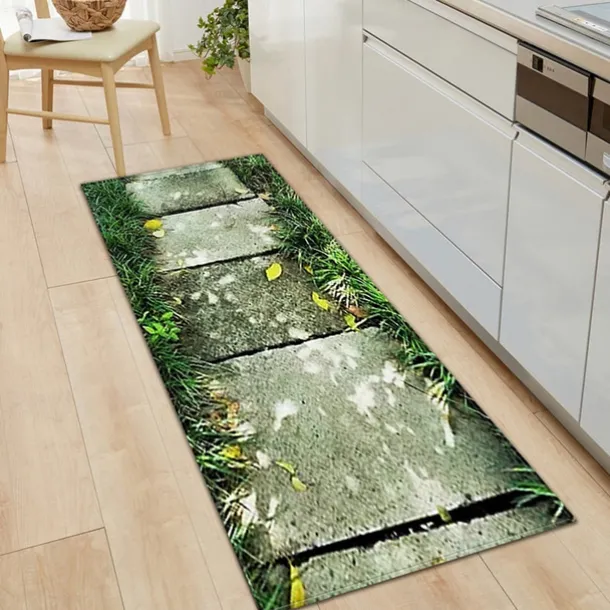 Plant Floral Area Rug Kitchen Mat Non-Slip Oil Proof Floor Mat Livingroom Rug Indoor Outdoor Mat Bedroom Decor Bathroom Mat Entrance Rug Door Mat