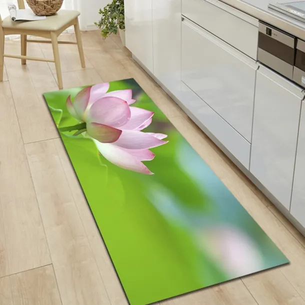 Plant Floral Area Rug Kitchen Mat Non-Slip Oil Proof Floor Mat Livingroom Rug Indoor Outdoor Mat Bedroom Decor Bathroom Mat Entrance Rug Door Mat