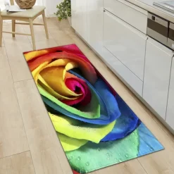 Plant Floral Area Rug Kitchen Mat Non-Slip Oil Proof Floor Mat Livingroom Rug Indoor Outdoor Mat Bedroom Decor Bathroom Mat Entrance Rug Door Mat