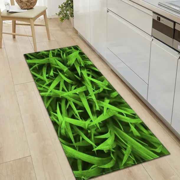 Plant Floral Area Rug Kitchen Mat Non-Slip Oil Proof Floor Mat Livingroom Rug Indoor Outdoor Mat Bedroom Decor Bathroom Mat Entrance Rug Door Mat