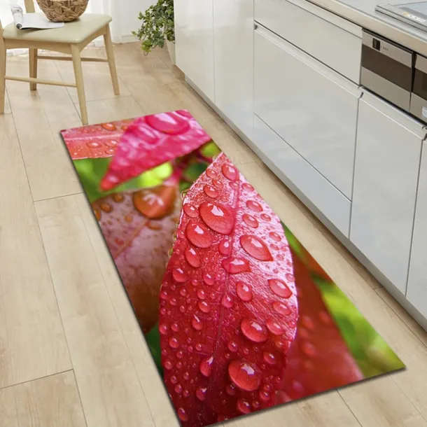 Plant Floral Area Rug Kitchen Mat Non-Slip Oil Proof Floor Mat Livingroom Rug Indoor Outdoor Mat Bedroom Decor Bathroom Mat Entrance Rug Door Mat