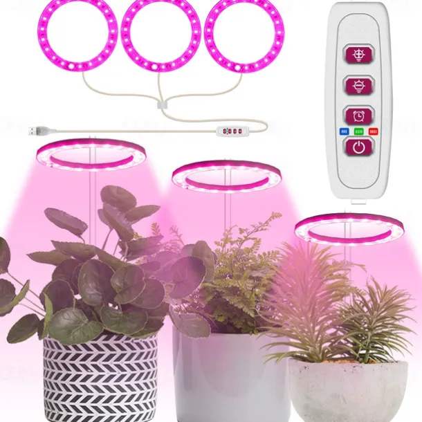 Plant Light Angel Ring Fleshy Fill light USB Colored Full Spectrum LED Bonsai Indoor Timed Dimming Growth Light is Suitable For Indoor Plants Potted Meat Fish Tank Plants 1PC
