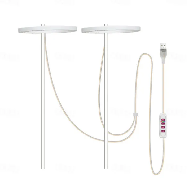 Plant Light Angel Ring Fleshy Fill light USB Colored Full Spectrum LED Bonsai Indoor Timed Dimming Growth Light is Suitable For Indoor Plants Potted Meat Fish Tank Plants 1PC