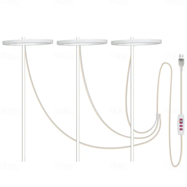 Plant Light Angel Ring Fleshy Fill light USB Colored Full Spectrum LED Bonsai Indoor Timed Dimming Growth Light is Suitable For Indoor Plants Potted Meat Fish Tank Plants 1PC