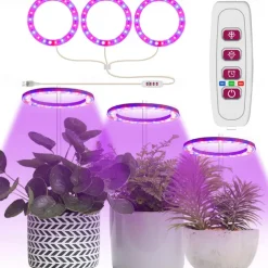 Plant Light Angel Ring Fleshy Fill light USB Colored Full Spectrum LED Bonsai Indoor Timed Dimming Growth Light is Suitable For Indoor Plants Potted Meat Fish Tank Plants 1PC