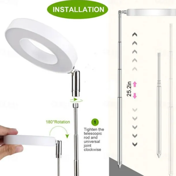 Plant Light Angel Ring Fleshy Fill light USB Colored Full Spectrum LED Bonsai Indoor Timed Dimming Growth Light is Suitable For Indoor Plants Potted Meat Fish Tank Plants 1PC