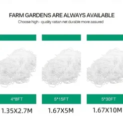 Plant Trellis Netting, Heavy-Duty Polyester Grow Net, Garden Trellis Netting with Square Mesh for Climbing Plants, Vegetables, Fruits, and Flowers