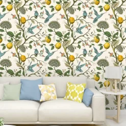Plants Animal Wallpaper Peel and Stick Wallpaper Comtemporary Vintage Wall Covering, PVC / Vinyl Material Self adhesive Wallpaper, Room Wallcovering Home Decoration