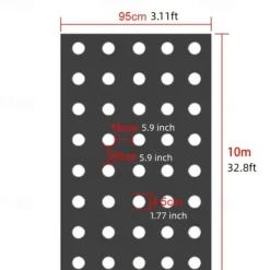 Plastic Film With Planting Holes, Garden Weed Control Barrier Film Mulching Breathable Gardening Farming Landscape Sheeting For Moisture Temperature Maintaining