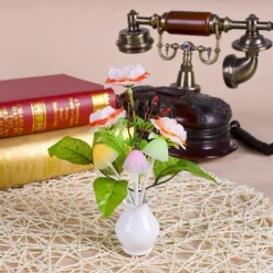 Plug in LED Night Light Auto Dusk to Dawn Sensor Energy Saving Lamp Dream Nightlight Valentines Rose Flower Mushroom Night Lights for Bedroom Bathroom Living Room Kitchen Hallway