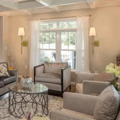 Plug in Wall Sconce Dimmable Wall Sconces 1pcs, White Fabric Shade Wall Lamp with 6Ft Plug in Cord, Indoor Wall Lights Wall Mounted Light Fixture, for Bedroom Living Room Hallway, Gold