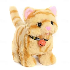 Plush Cat Stuffed Animal Interactive Cat Robot Robotic Cat Barking Meow Kitten Touch Control Electronic Pet Robot Kitty Toy Animated Cat for Girl Baby Kid