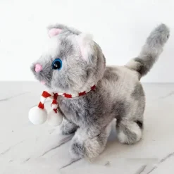 Plush Cat Stuffed Animal Interactive Cat Robot Robotic Cat Barking Meow Kitten Touch Control Electronic Pet Robot Kitty Toy Animated Cat for Girl Baby Kid