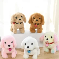 Plush Dog Stuffed Animal Interactive Dog Robot Robotic Dog Barking Touch Control Electronic Pet Robot Puppy Toy Animated Dog for Girl Baby Kid