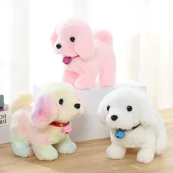Plush Dog Stuffed Animal Interactive Dog Robot Robotic Dog Barking Touch Control Electronic Pet Robot Puppy Toy Animated Dog for Girl Baby Kid